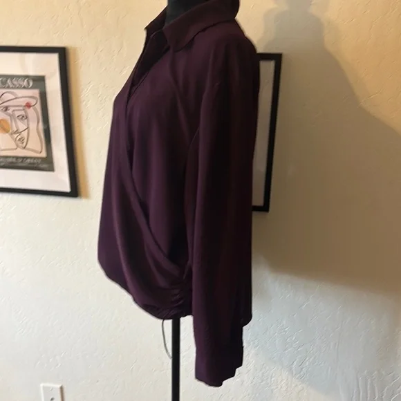 CK Women's Purple Wrap Top - NWOT - Picture 2 of 7